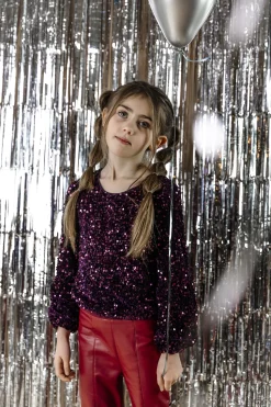 Ammehoela | Esme.01 | Glitter Top Burgundy