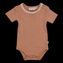 Blossom Kids | Romper Met Kant Ss | Deep Toffee
