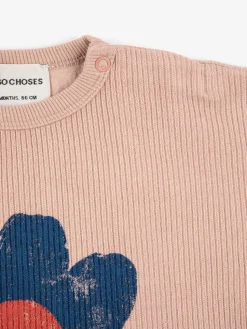 Bobo Choses | Baby Big Flower Puff Sleeves Sweatshirt | Pink