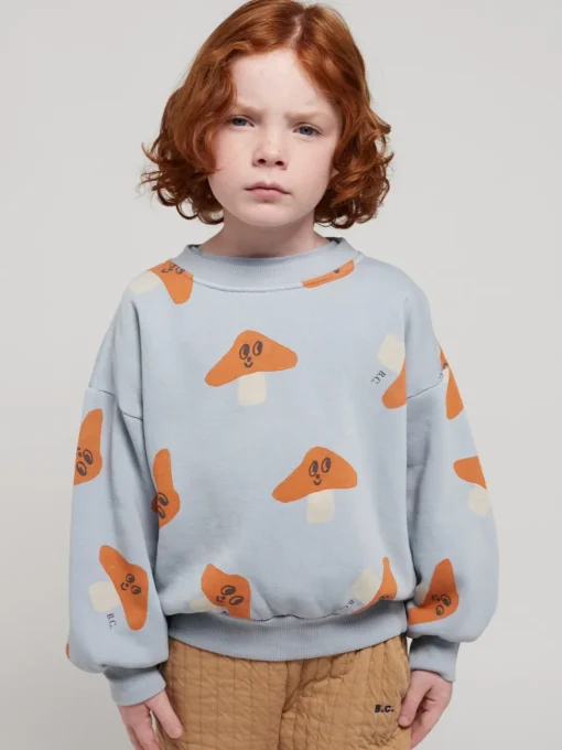 Bobo Choses | Mr. Mushroom All Over Sweatshirt | Light Blue