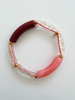 Bymelo | Glitter Armband Tube | Bordeaux / Roze