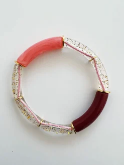 Bymelo | Glitter Armband Tube | Bordeaux / Roze