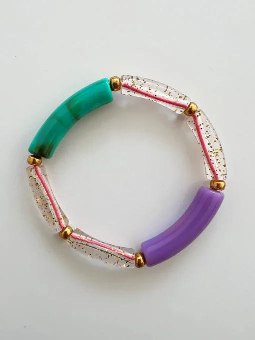 Bymelo | Glitter Armband Tube | Groen / Paars