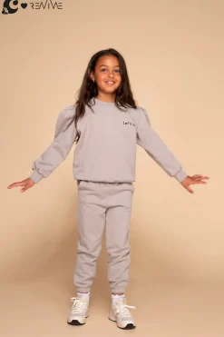 &C X Revive | Kids Joggingset Girl | Grijs | Let'S Go