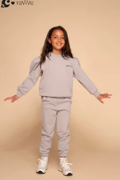 &C X Revive | Kids Joggingset Girl | Grijs | Let'S Go