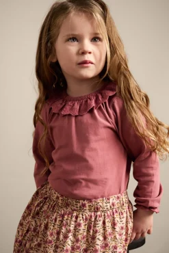 Enfant | Skirt Flower Woven | Rose Dust