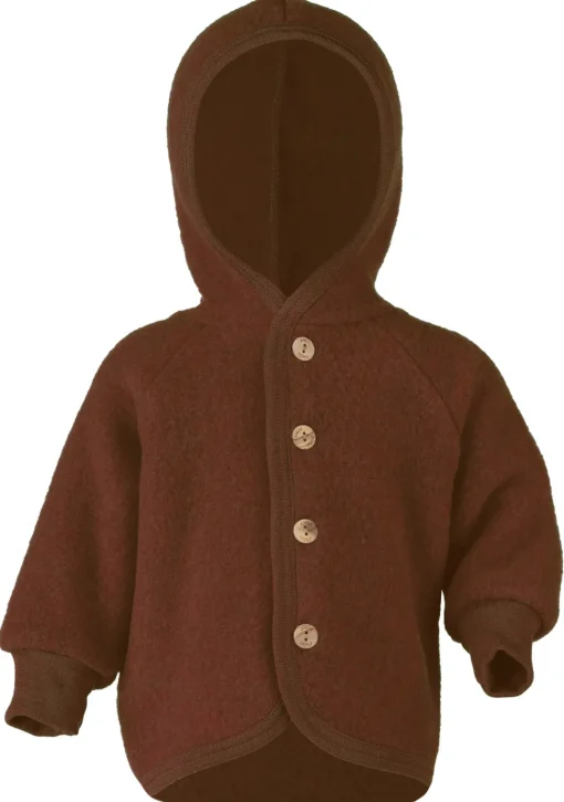Engel Natur | Hooded Jacket | Baby Jasje Wol | Cinnamon