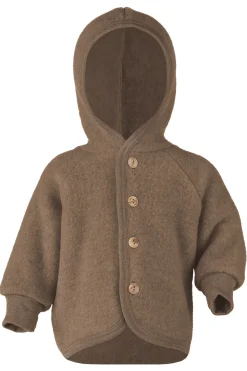Engel Natur | Hooded Jacket | Baby Jasje Wol | Walnuss Melange
