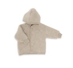 Engel Natur | Hooded Jacket | Baby Jasje Wol | Sand Melange