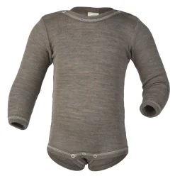 Engel Natur | Romper Longsleeve Wol/Zijde | Walnoot