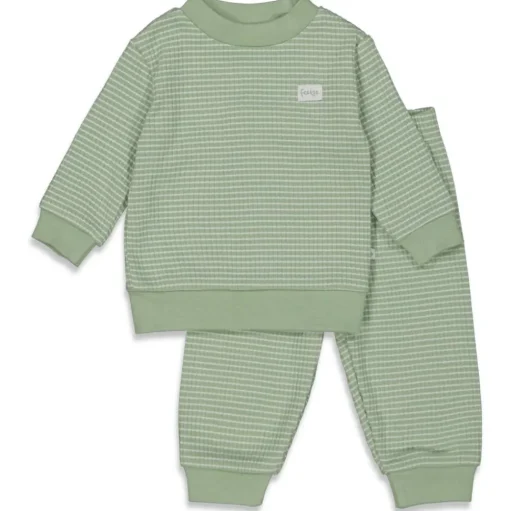 Feetje | Wafel Pyjama | Groen Melange