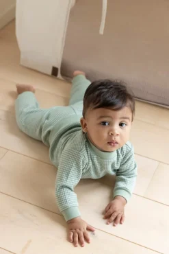 Feetje | Wafel Pyjama | Groen Melange