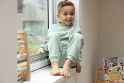 Feetje | Wafel Pyjama | Groen Melange