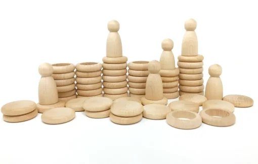 Grapat | Houten Nins, Ringen En Schijfjes Set