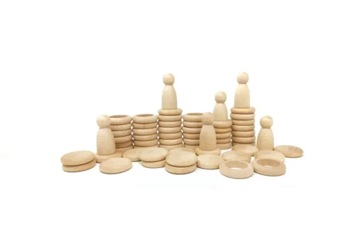 Grapat | Houten Nins, Ringen En Schijfjes Set