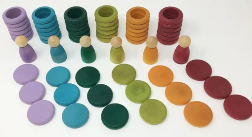 Grapat | Houten Nins, Ringen En Schijfjes Set