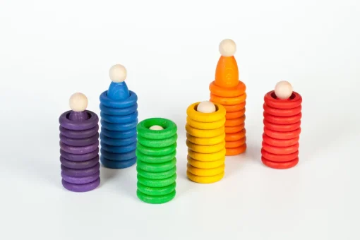Grapat | Houten Nins, Ringen En Schijfjes Set