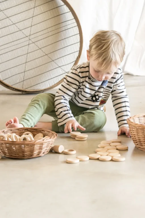 Grapat | Houten Nins, Ringen En Schijfjes Set