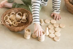 Grapat | Houten Nins, Ringen En Schijfjes Set