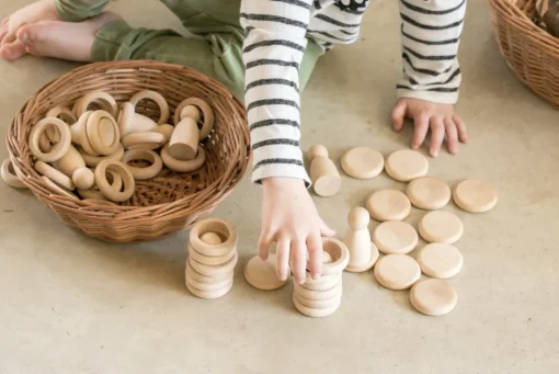 Grapat | Houten Nins, Ringen En Schijfjes Set