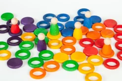 Grapat | Houten Nins, Ringen En Schijfjes Set