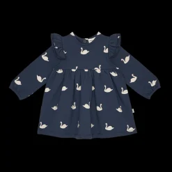 House Of Jamie | Baby Ruffled Dress | Classic Blue Swans