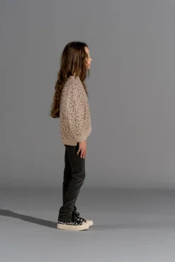 House Of Jamie | Chunky Split Sweater | Beige Leo
