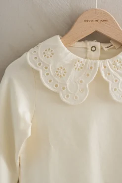 House Of Jamie | Crochet Collar Tee | Cream