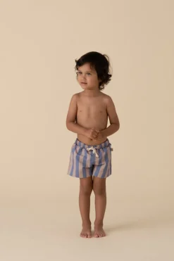 House Of Jamie | Swim Shorts | Blue + Sesame Stripes
