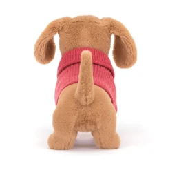 Jellycat | Sweater Sausage Dog Pink | Teckel Knuffel