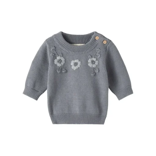 Lil Atelier | Edel Knitted Sweater Flowers | Quiet Shade