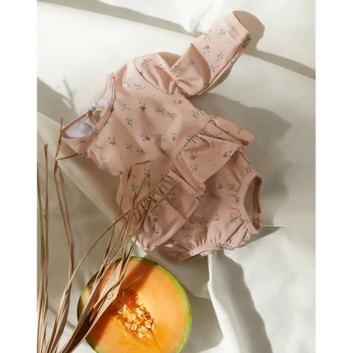 Lil Atelier | Fiona Longsleeve Swimsuit | Rose Dust