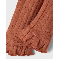 Lil Atelier | Rachel Slim Frill Leggings | Baked Clay