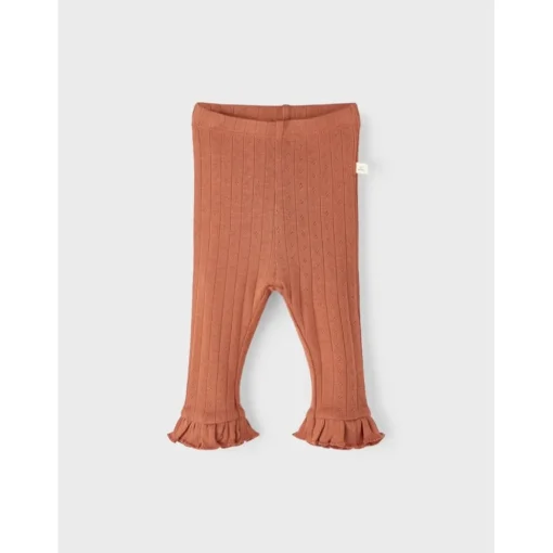 Lil Atelier | Rachel Slim Frill Leggings | Baked Clay