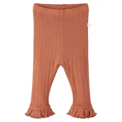 Lil Atelier | Rachel Slim Frill Leggings | Baked Clay
