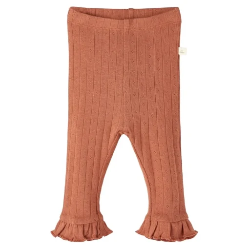 Lil Atelier | Rachel Slim Frill Leggings | Baked Clay