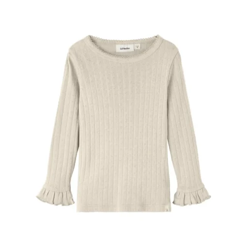 Lil Atelier | Rachel Slim Top | Longsleeve Whitecap Gray
