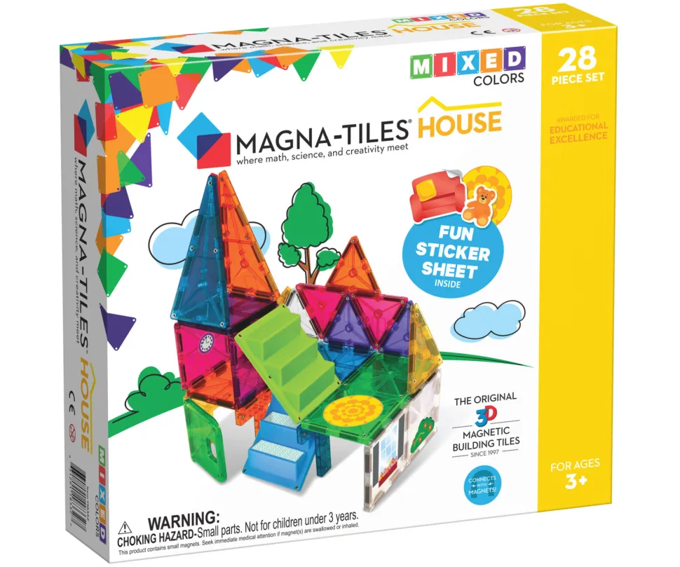 Magna-Tiles | Clear Colors House Set | 28 Delig