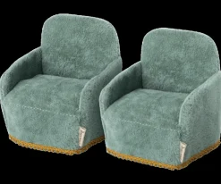 Maileg | Chair 2-Pack | Groene Velvet Stoelen