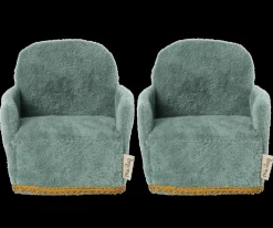 Maileg | Chair 2-Pack | Groene Velvet Stoelen