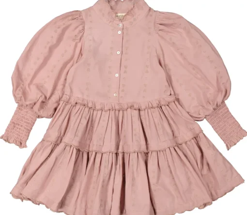 Marmar | Dela Dress | Cream Taupe Heart Embroidery