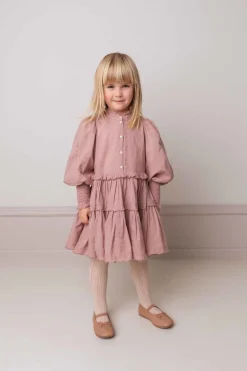 Marmar | Dela Dress | Cream Taupe Heart Embroidery