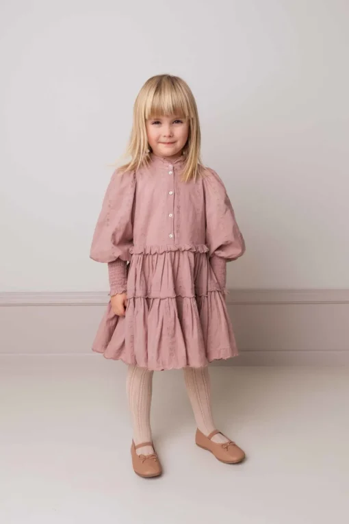 Marmar | Dela Dress | Cream Taupe Heart Embroidery