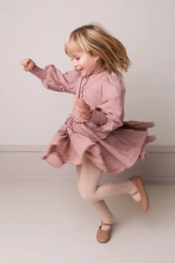 Marmar | Dela Dress | Cream Taupe Heart Embroidery