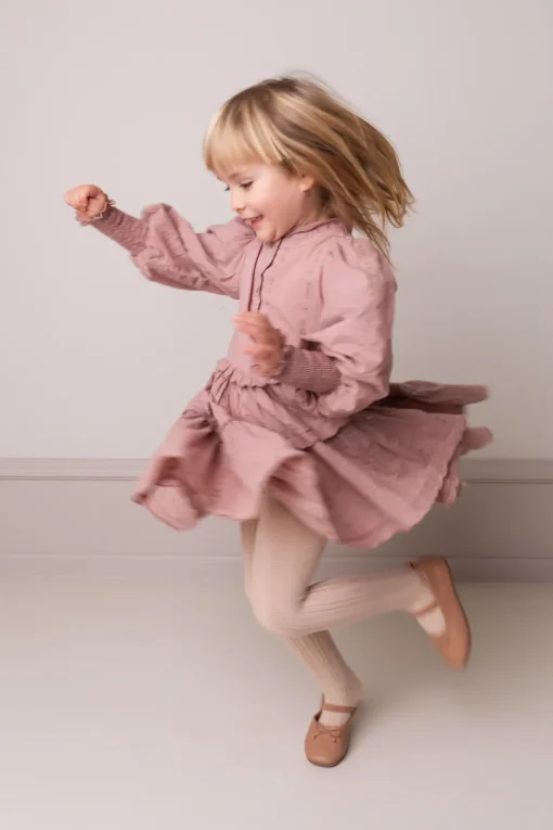 Marmar | Dela Dress | Cream Taupe Heart Embroidery