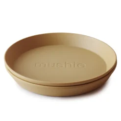Mushie | Plates Round | Set Van 2 Borden