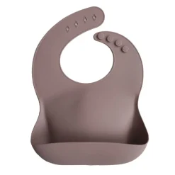 Mushie | Silicone Bib | Warm Taupe Slabber