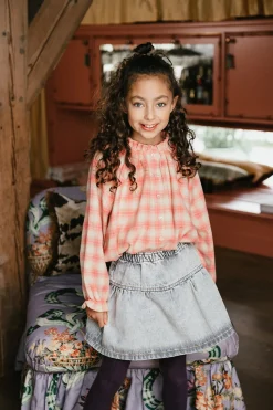 Petit Blush | Jeans Ruffle Skirt
