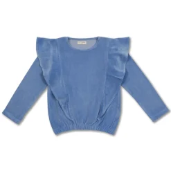 Petit Blush | Ruffle Sweater Velour | Dreamy Blue