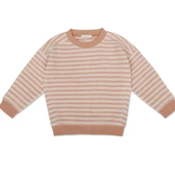 Phil & Phae | Oversized Teddy Sweater | Rose Tan Stripes